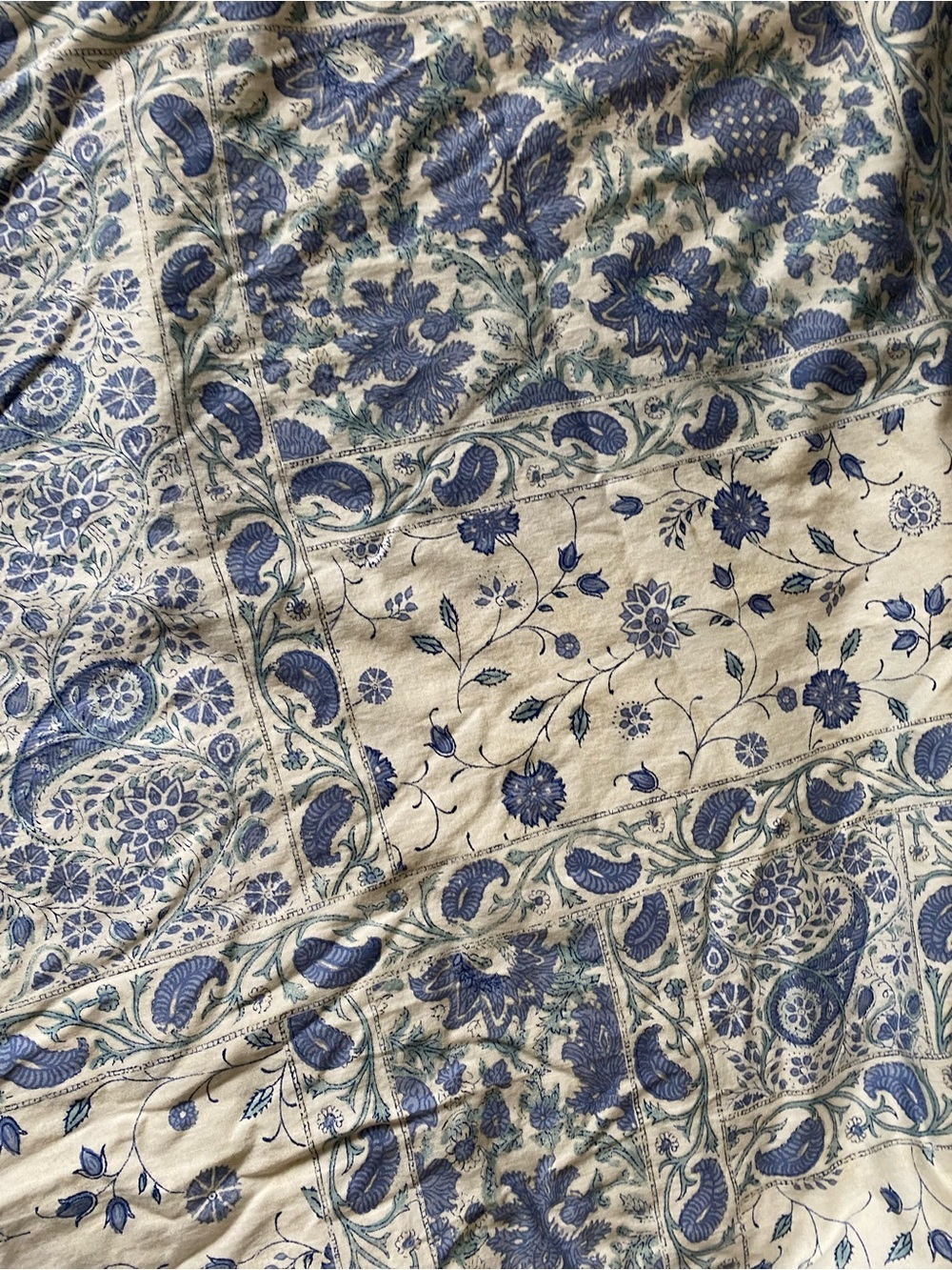 Lauren Ralph Lauren Callen Floral Blue Cream Botanical King 106x88 Duvet Cover - Picture 7 of 16